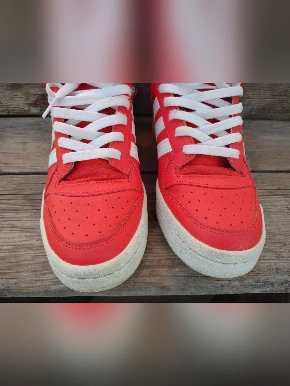 Adidas Forum Mid Red/Cloud White Sneakers GY5792 Men's Size US 8.5 RARE HTF